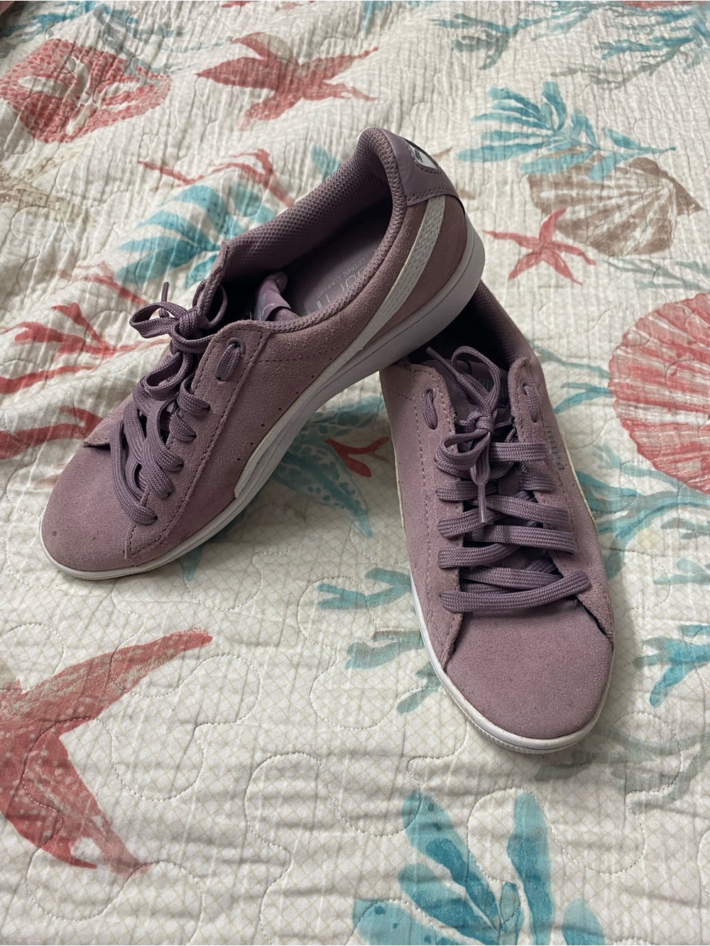 Puma Smash V2 Women's Suede Sneakers Mauve Purple Size 8 SoftFoam+